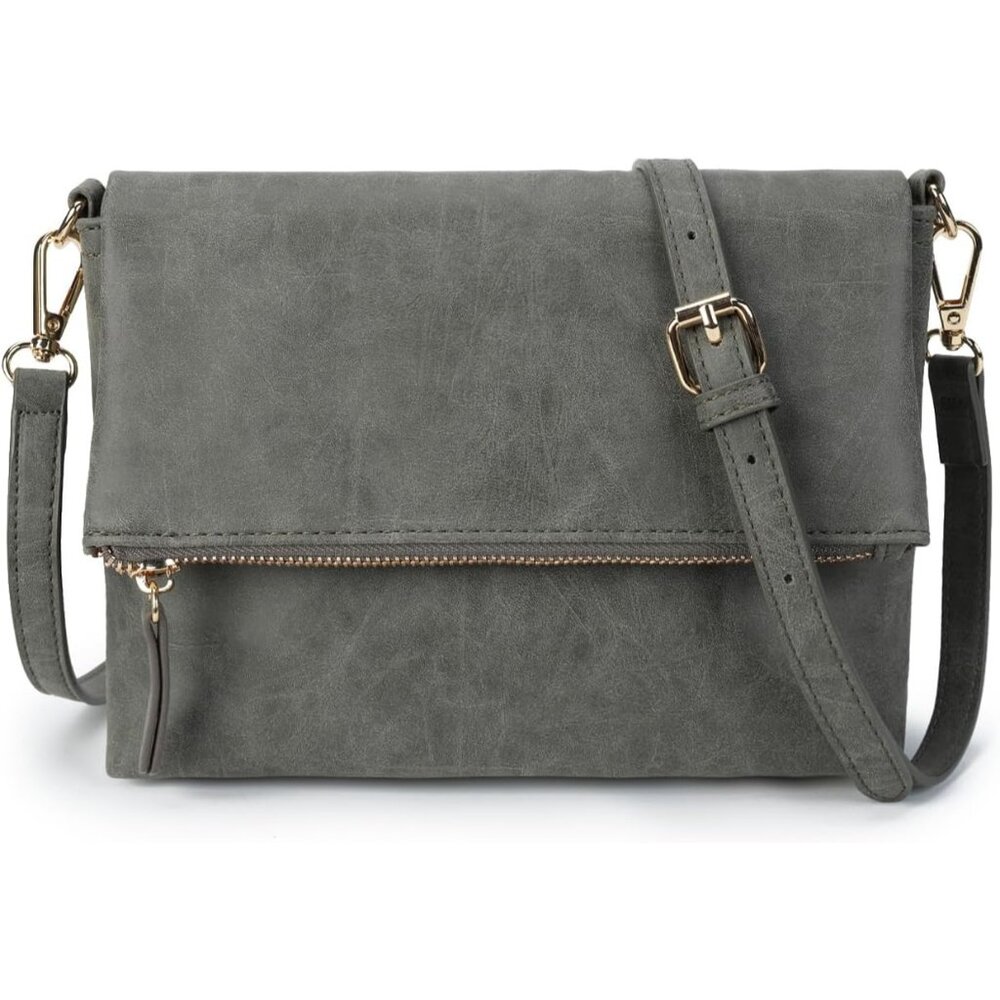 〽️Women Grey Multi-Functional Wristlet Crossbody Purse Shoulder Bag